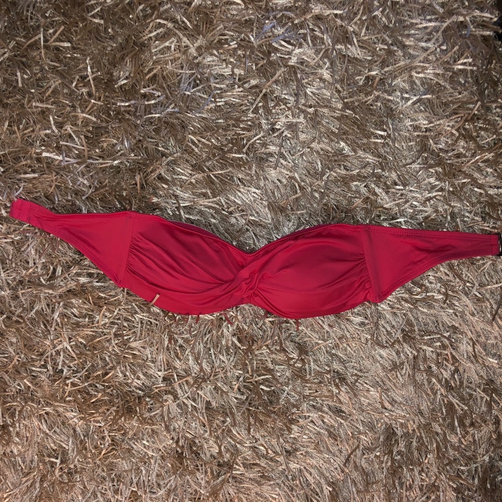 pink strapless bikini top